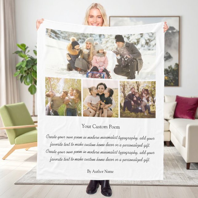 Personalized 4 Photo Collage With Poem Fleecedecke (Von Creator hochgeladen)