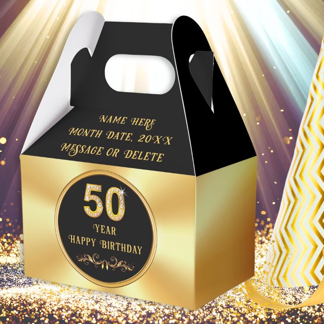 Personalized 50th Birthday Party Favors, Birthday Geschenkschachtel (50th birthday party bags. 50th Birthday Party Favors. 50th birthday table decor. 50th birthday ideas)