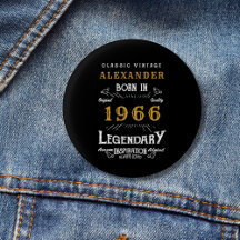 Personalized 60th Birthday Born 1966 Vintage Black