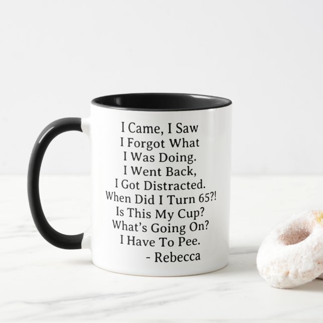 Personalized 65th Birthday Celebration Coffee Mug (Avec donut)