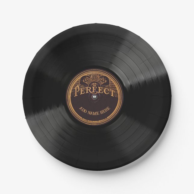 Personalized 78 Vinyl Record Design Paper Plates Pappteller (Vorderseite)