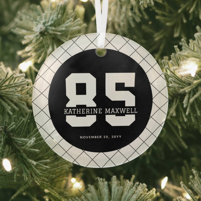 Personalized 85th Birthday Modern and Elegant   Ornament Aus Glas (InSitu)
