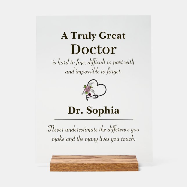 Personalized A Truly Great Doctor Appreciation  (Recto)
