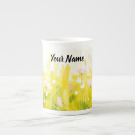 Personalized Abstract Spring Meadow Prozellantasse