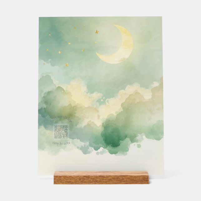 Personalized Acrylic Nursery Sign | Moon & Stars (Recto)