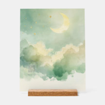 Personalized Acrylic Nursery Sign | Moon & Stars
