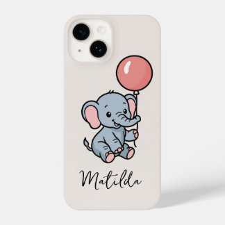 Personalized Adorable Elephant with Balloon Phone  iPhone 14 Hülle