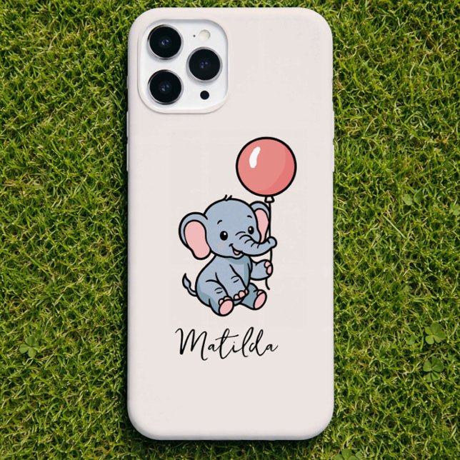 Personalized Adorable Elephant with Balloon Phone  iPhone 14 Hülle (Von Creator hochgeladen)