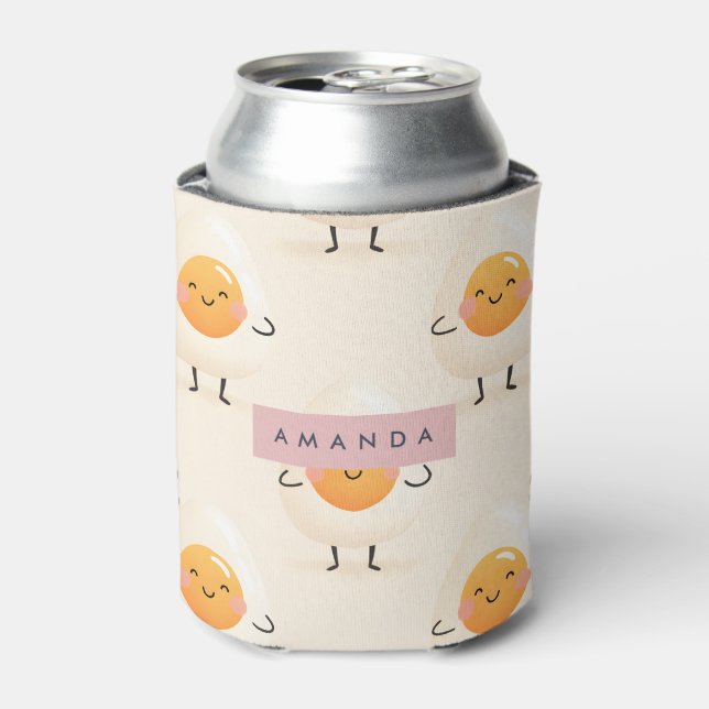 Personalized Adorable Kawaii Smiling Egg Dosenkühler (Kanne Vorderseite)