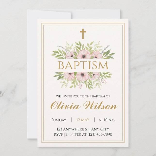 Personalized Adult Baptism Invitation (Devant)
