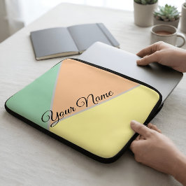 Personalized Aesthetic Pastel Geometric Name Laptopschutzhülle