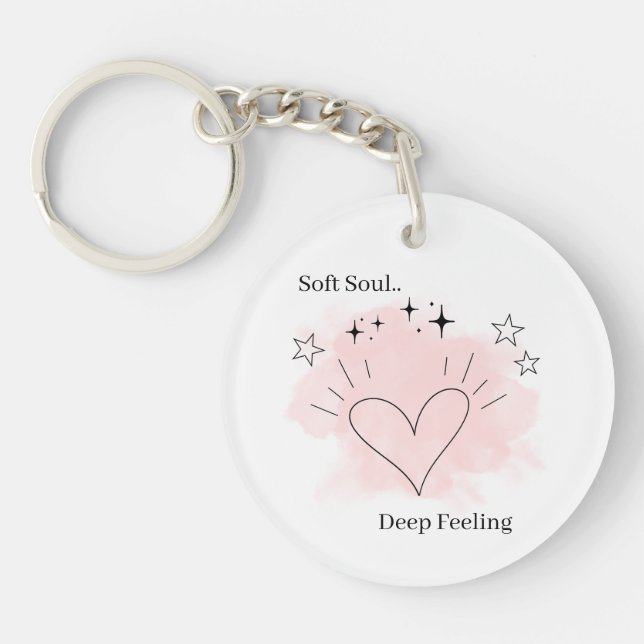 Personalized Aesthetic Watercolor Keychain Schlüsselanhänger (Vorderseite)
