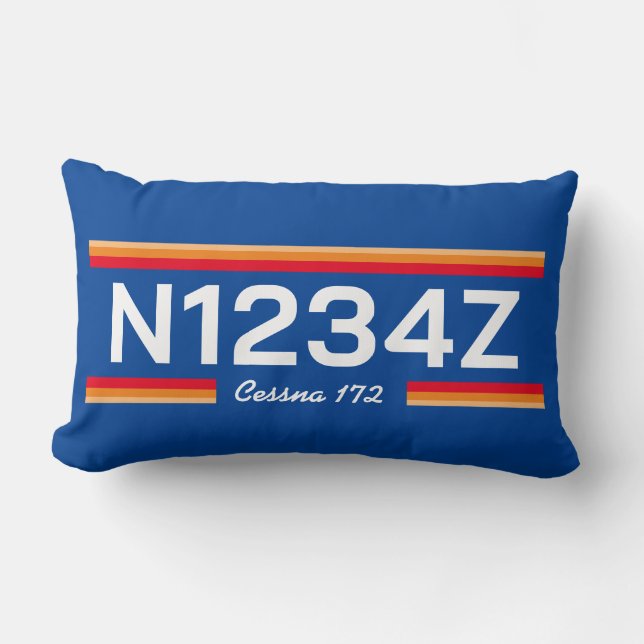 Personalized Aircraft Number Lendenkissen (Vorderseite)
