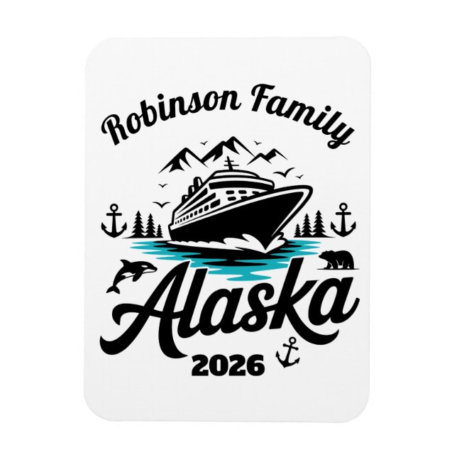 Personalized Alaska Cruise Door Marker Magnet (Vertikal)