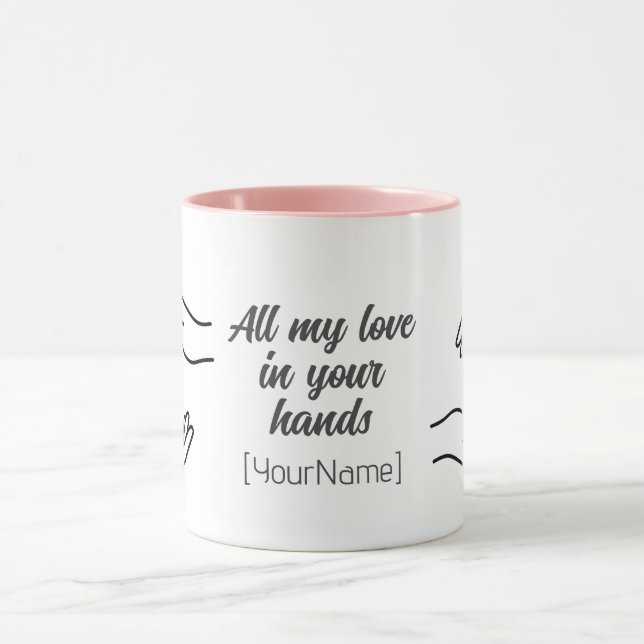 Personalized All My Love Hands Heart Mug (Centre)