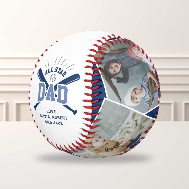 Personalized “All Star Dad” Blue Baseball (Von Creator hochgeladen)