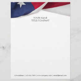 Personalized American Flag Company Name Business  Briefbogen