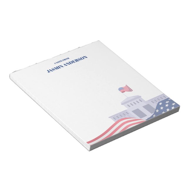 Personalized American Flag Patriotic USA  Notizblock (angewinkelt)