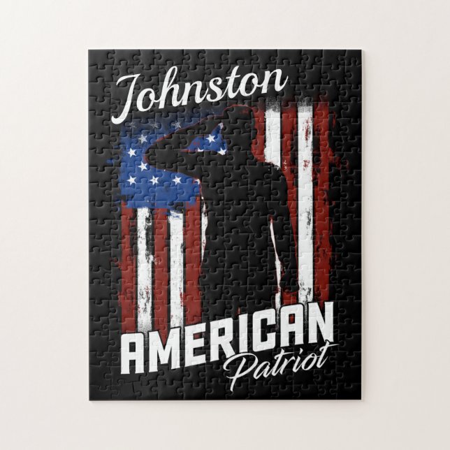 Personalized American Patriot Soldier USA Flag  (Vertikal)