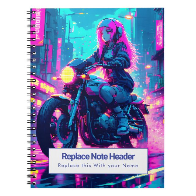 Personalized Anime Themed Notebook Notizblock (Vorderseite)