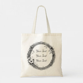 Personalized Antique Floral Sketch Tote Tragetasche