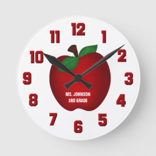 Personalized Apple Wall Clock Runde Wanduhr