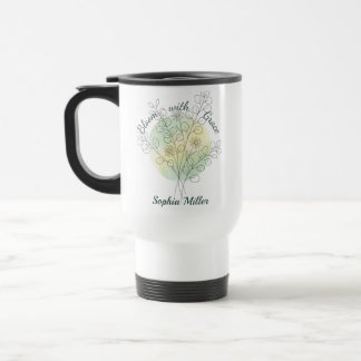 Personalized April Birth Flower Daisy Custom Name Reisebecher
