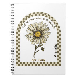 Personalized April Birth Month Flower Notebook Notizblock
