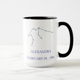 Personalized Aquarius Constellation Mug - Custom S Tasse