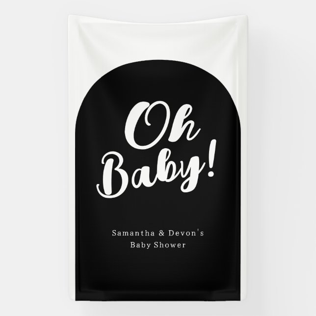 Personalized Arch Oh Baby Photo Wall Shower Banner (Vertikal)