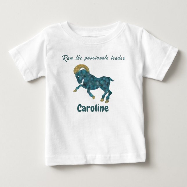 Personalized Aries Zodiac Impressionist Toddler  Baby T-shirt (Vorderseite)