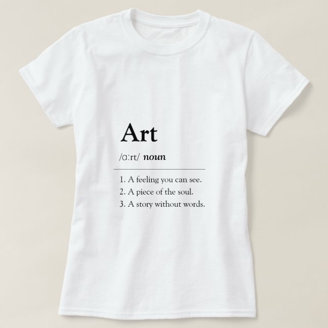 Personalized Art Dictionary Style T-Shirt (Design devant)