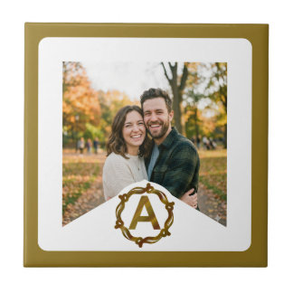 Personalized Artisan Monogram A | Wood Frame Fliese