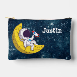 Personalized Astronaut on Moon with Rocket Zubehörtasche