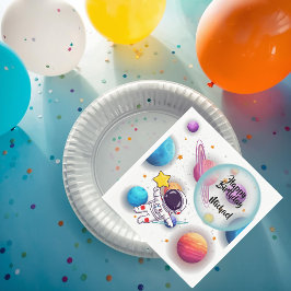 Personalized Astronaut & Planets Party Napkins Serviette