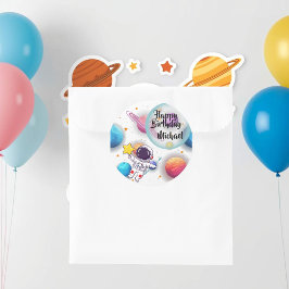 Personalized Astronaut & Planets Party Stickers