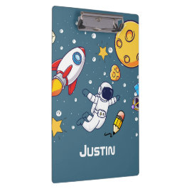 Personalized Astronaut Space School Supplies Klemmbrett