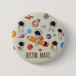 Personalized Astronauts and Planets Back to School Button