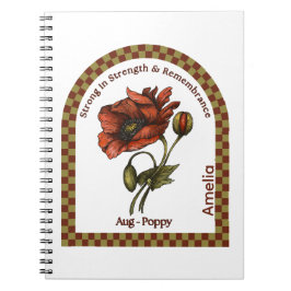 Personalized August Birth Month Flower Notebook Notizblock