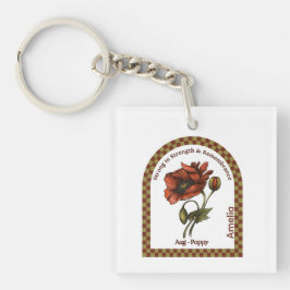Personalized August Birth Month Flower  Schlüsselanhänger