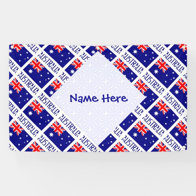 Personalized Australia Flag Tiled Banner (Horizontal)