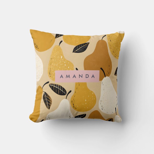 Personalized Autumn Pear Fruit Design Kissen (Vorderseite)