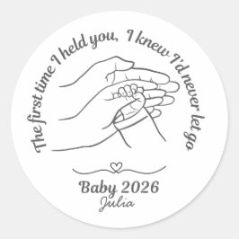 Personalized Baby 2026 Pink Custom Name Classic Ro Runder Aufkleber