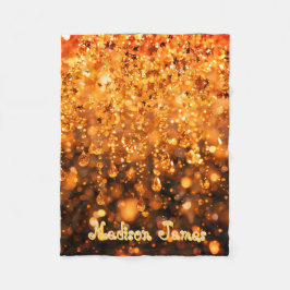 Personalized Baby Blanket With Gold Faux Sparkle Fleecedecke