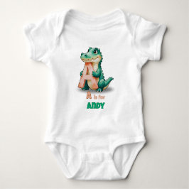 Personalized Baby Bodysuit – A is for Alligator Baby Strampler