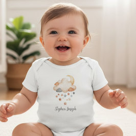 Personalized Baby Bodysuit - Moon & Stars Name Baby Strampler