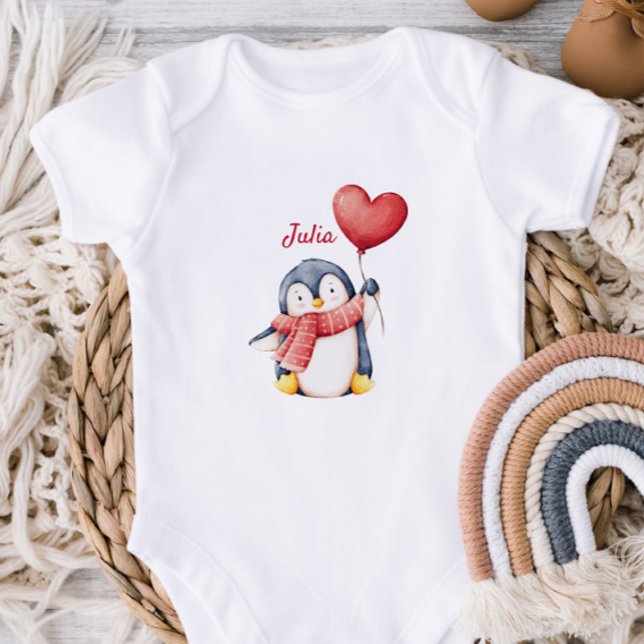 Personalized Baby Bodysuit With A Cute Penguin Baby Strampler (Von Creator hochgeladen)