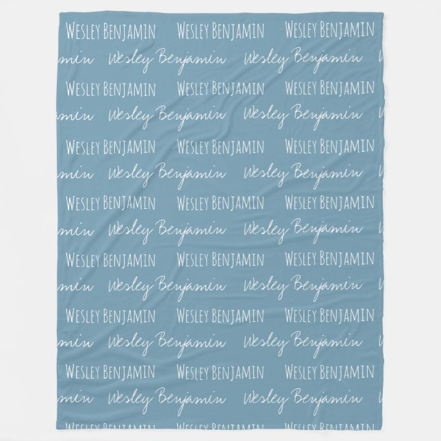 Personalized Baby Boy Blanket with name repeated Fleecedecke (Vorderseite)
