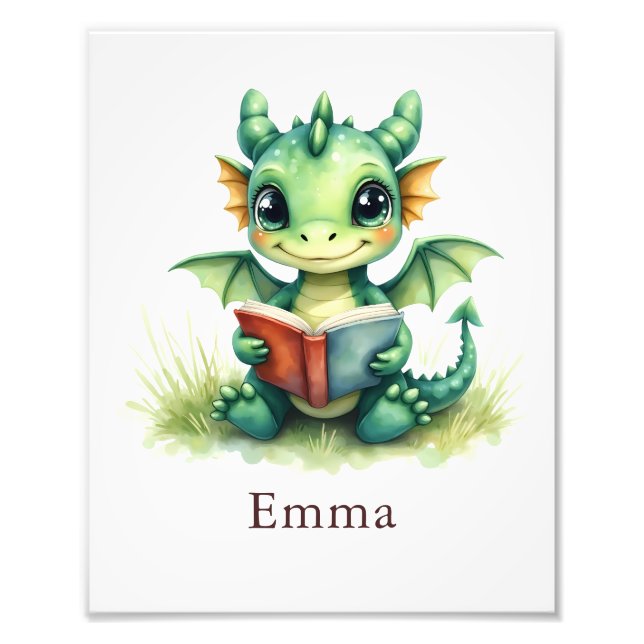 Personalized Baby Dragon Art Print Custom Nursery  Fotodruck (Vorne)