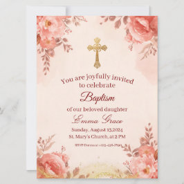 Personalized Baby Girl Baptism Invitation Einladung